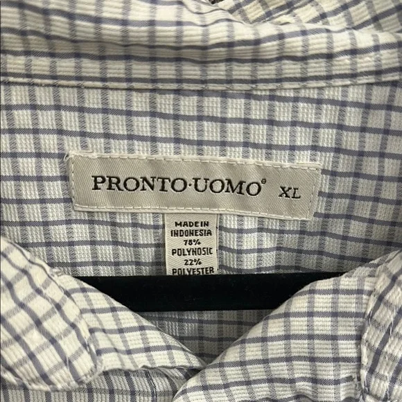 Men's White Checkered Shirt - Picture 2 of 4